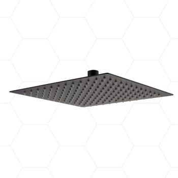 Square Luxury Shower Head 200mm Black