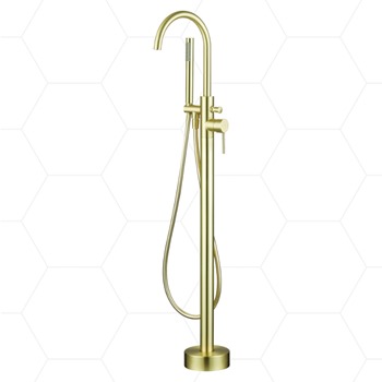 Gordon Freestanding Bath Shower Mixer Brushed Brass