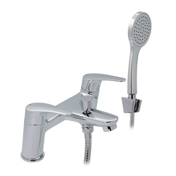 Essential Javary Bath Shower Mixer Including Shower Kit 2 Tap Holes Chrome