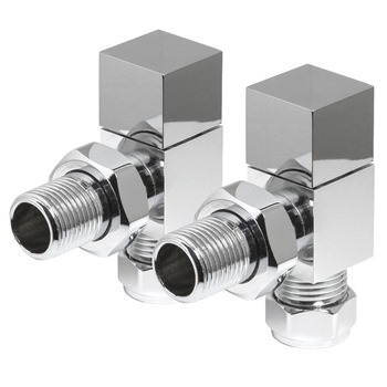 Chrome Cube Angled Valves (Pair)