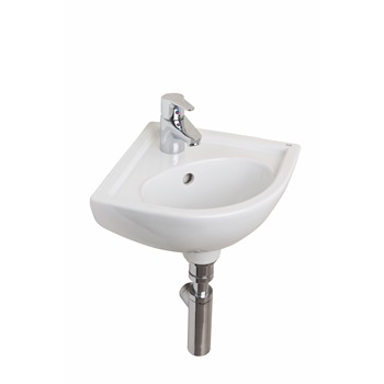 Essential Lily 440mm Corner Basin 1 Tap Hole