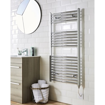 Curved Chrome Towel Rail 800 x 500mm