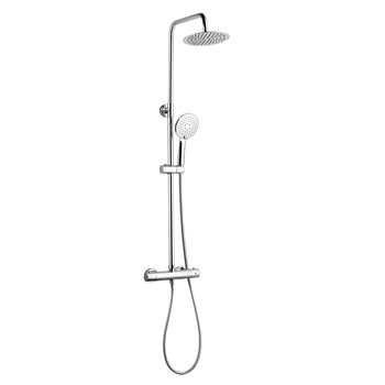 Round Thermostatic Slimline Drench Head Shower & Sliding Handset