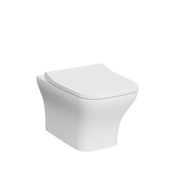 Luxor Square Rimless Wall Hung Pan with Soft Close Seat