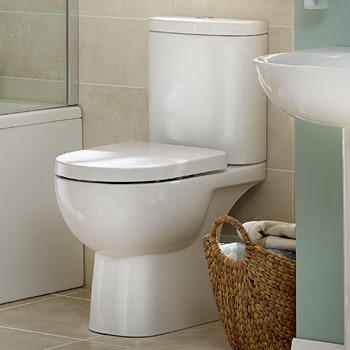 Essential LILY Close Coupled Pan + Cistern Pack; No Seat; White