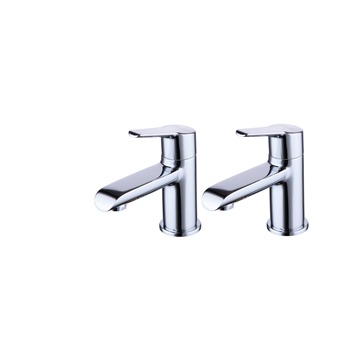 Essential Napo Bath Pillar Tap Pair 2 Tap Holes Chrome