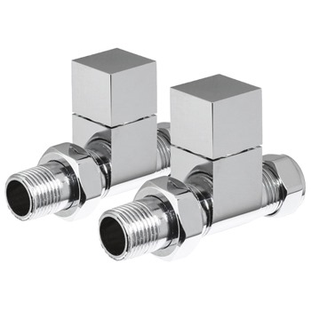 Chrome Cube Straight Valves (Pair)