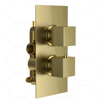 Plaza+ 1 Function Concealed Thermostatic Valve Brushed Brass