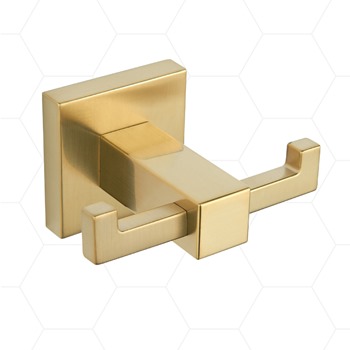 Hexham Brushed Brass Double Robe Hook