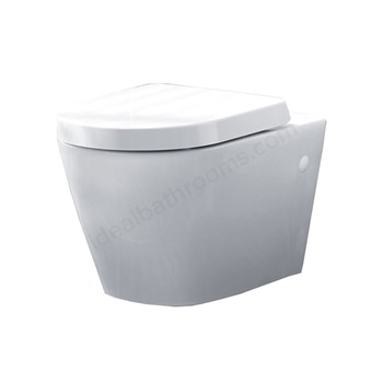 Essential IVY Wall Hung Rimless Pan + Seat Pack; Soft Close Seat; White