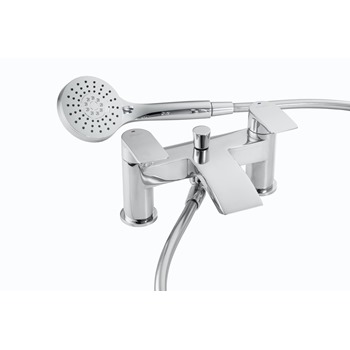 Essential Mantaro Bath Shower Mixer Including Shower Kit 2 Tap Holes Chrome