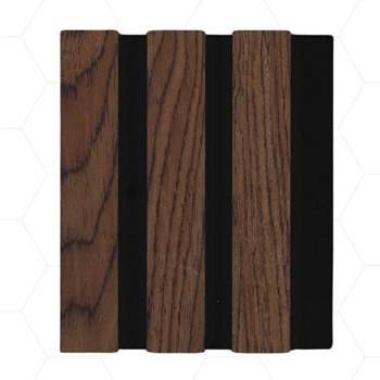 Acoustic Slat Wall Panels, Smoked Almond