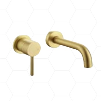 Gordon Brushed Brass Wall Mounted Basin Mixer