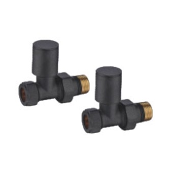 Essential Anthracite Straight Radiator Valves