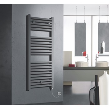 Lazzarini Todi Contract Anthracite straight 1110mm Electric Towel Warmer