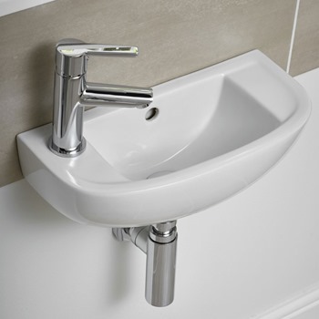 Essential Lily 450mm Washbasin 1 Tap Hole