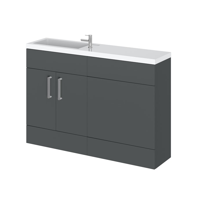 Essential NEVADA I Floor Standing Washbasin Unit + Basin; Grey
