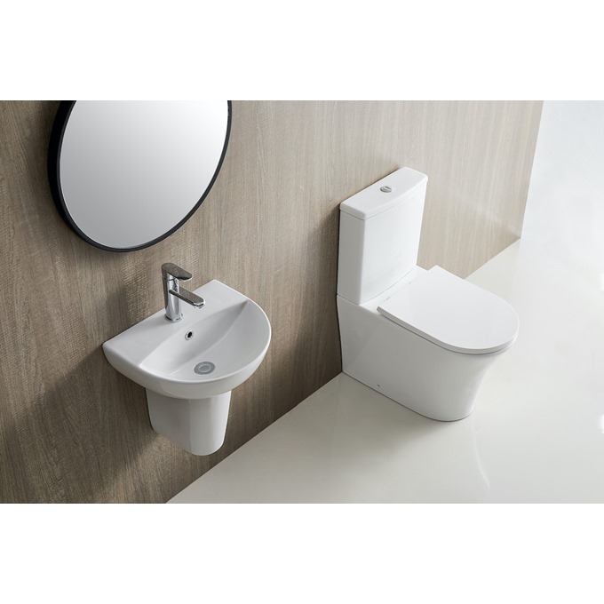 Kameo Rimless Close to Wall Pan, Cistern & Slim Soft Close Seat