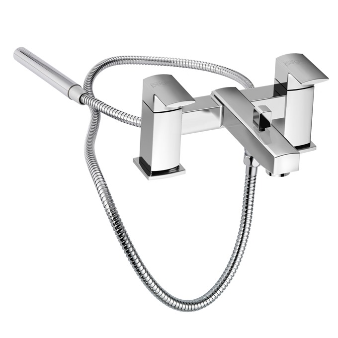 Essential Paron Bath Shower Mixer Including Shower Kit 2 Tap Holes Chrome