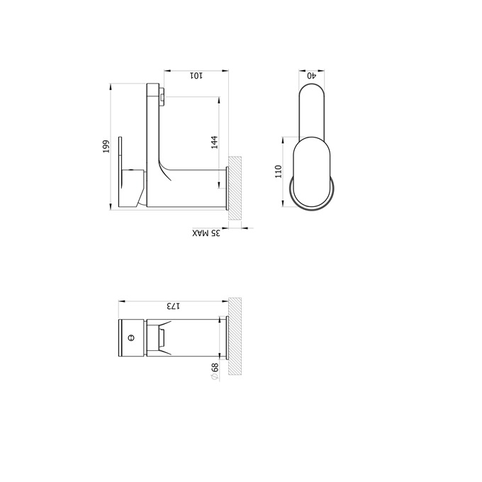 Essential Osmore Mono Bath Filler 1 Tap Hole Chrome