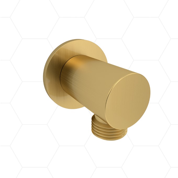 Round Outlet Elbow Brushed Brass