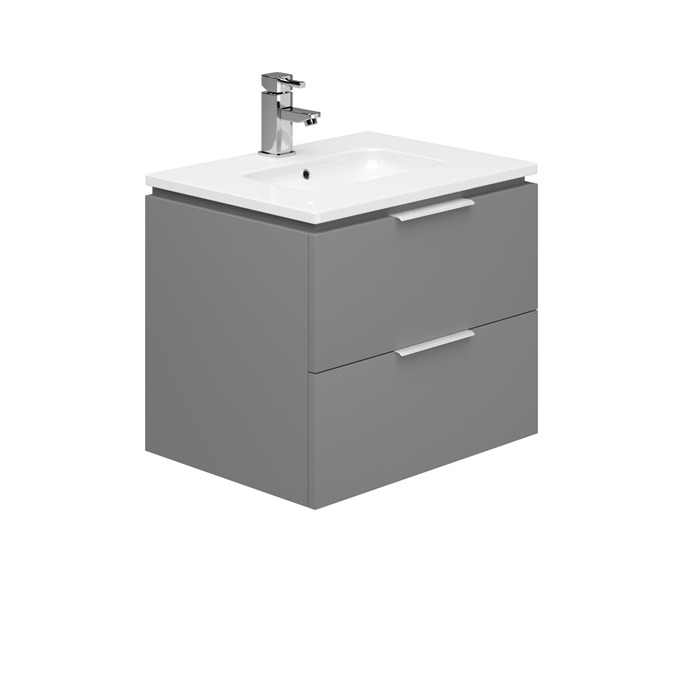 Essential Dakota 600 Wall Hung & Basin Onyx Grey