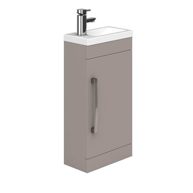 Essential NEVADA Floor Standing Washbasin Unit + Basin; 1 Door; 400mm Wide; Cashmere