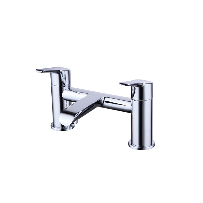 Essential Napo Bath Filler 2 Tap Holes Chrome