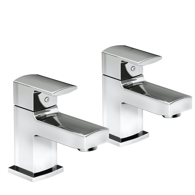 Essential Paron Bath Pillar Tap Pair 2 Tap Holes Chrome