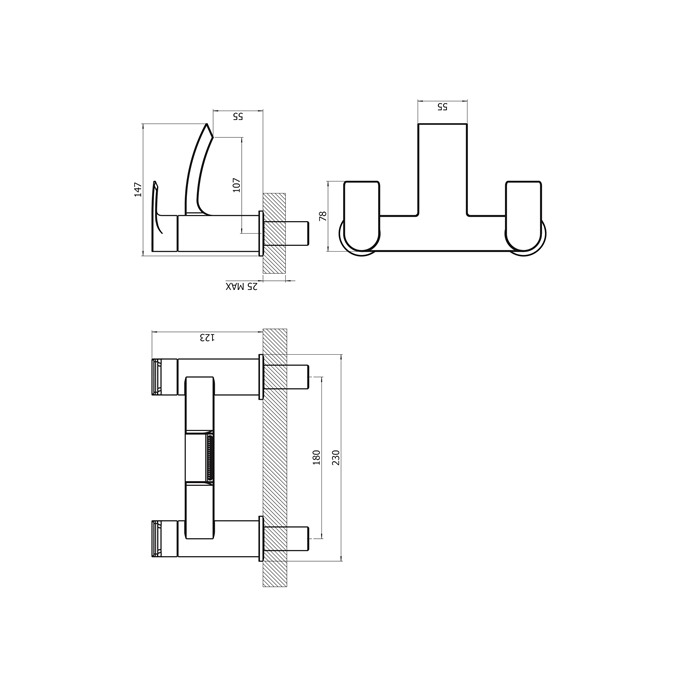 Essential Mantaro Bath Filler 2 Tap Holes Chrome