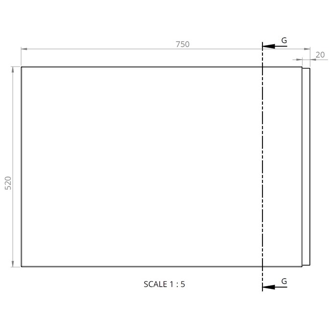 BC Designs Solidblue 750mm x 520mm End Panel - White