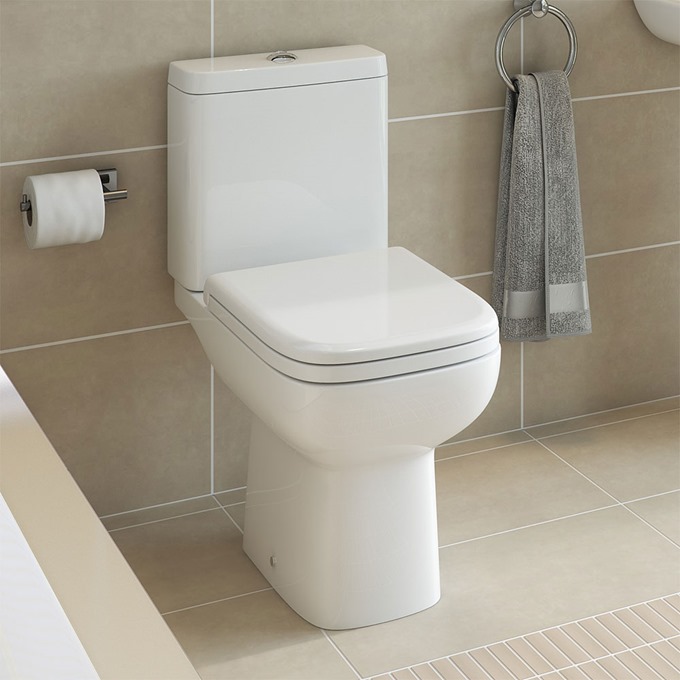 Essential VIOLET Close Coupled Pan + Cistern + Seat Pack; Soft Close Seat; White