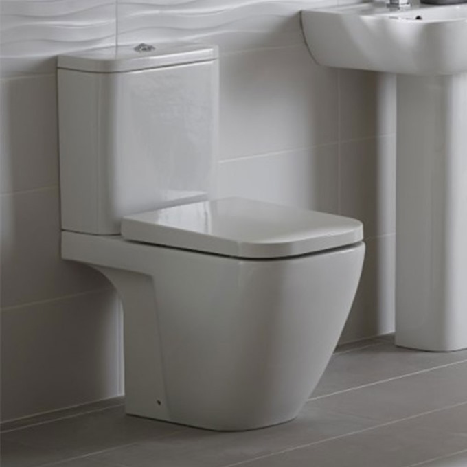 Essential FUCHSIA Close Coupled Pan + Cistern + Seat Pack; Soft Close Seat; White