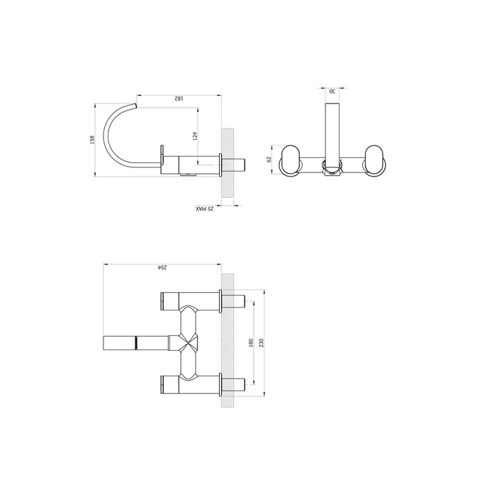 Essential Osmore Bath Filler 1 Tap Hole Chrome