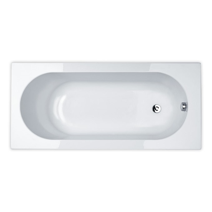 Essential KINGSTON Rectangular Single Ended Bath; 1700x750mm; 0 Tap holes; White