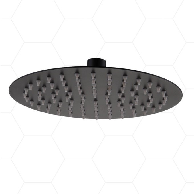 Round Luxury Shower Head 250mm Black