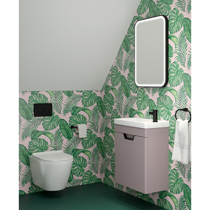 Freya 550mm Wall Mounted 1 Door Unit with Polymarble Basin - Matt White