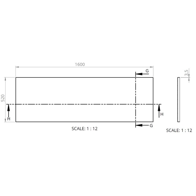 BC Designs Solidblue 1600mm x 520mm Bath Panel - White