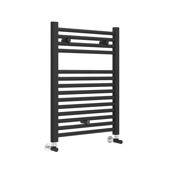 Essential straight 690 X 500 matt black Towel Warmer