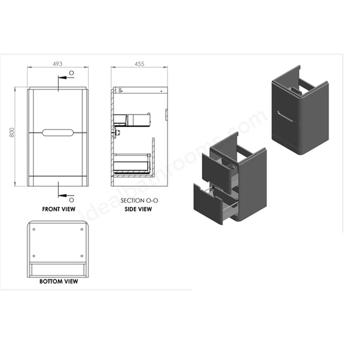 Essential Colorado 500 Floorstanding Unit & Basin Graphite Grey