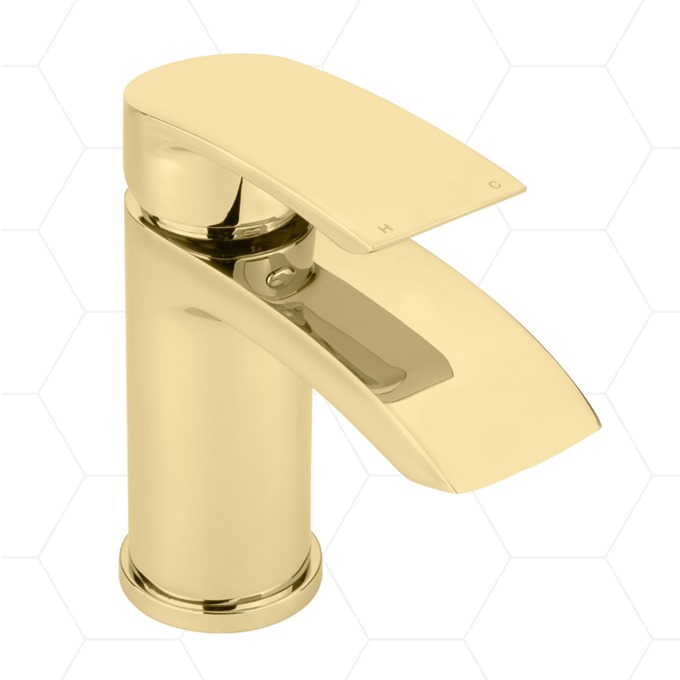Bell Mono Basin Mixer with Click Waste Brushed Brass