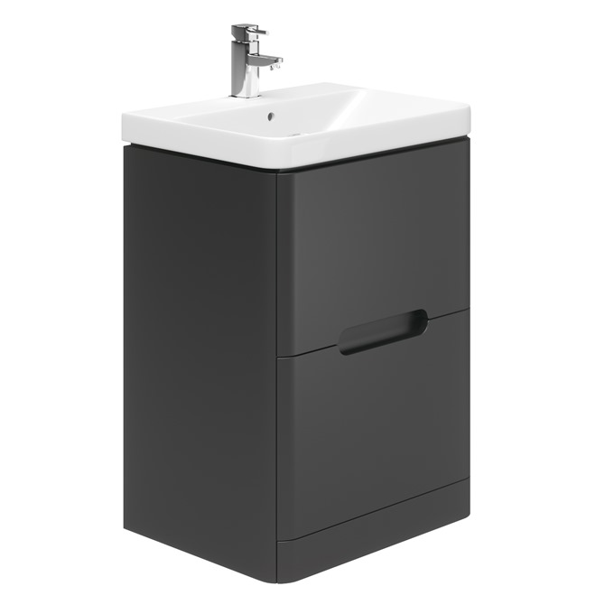 Essential Colorado 600 Floorstanding Unit & Basin Graphite Grey