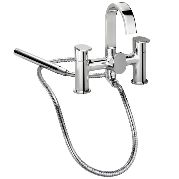 Essential Osmore Bath Shower Mixer Including Shower Kit 2 Tap Holes Chrome