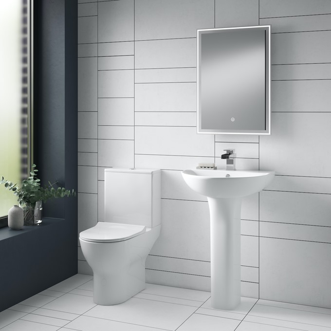 Forth Rimless Close To Wall Pan with Cistern and Slim Soft Close Seat