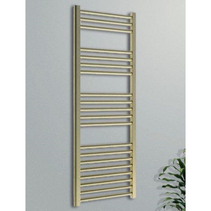 Straight Brushed Brass Towel Rail 800 x 500mm