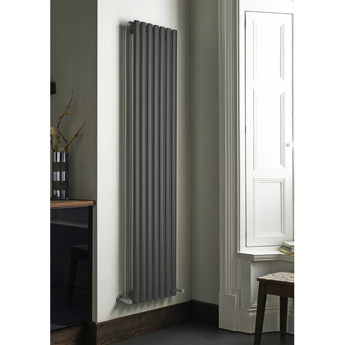 Aspen Single Anthracite Towel Rail 1600 x 420mm