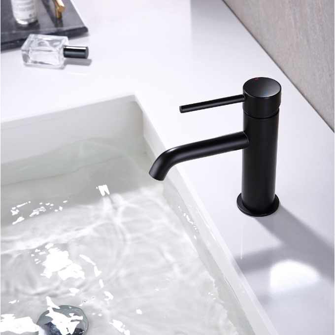 Gordon Mono Basin Mixer with Click Waste - Black