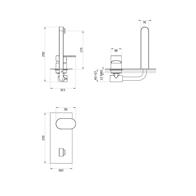 Essential Osmore Wall Mono Basin Mixer With Click Waste 1 Tap Hole Chrome