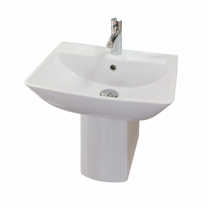 Essential Jasmine 500mm Pedestal Basin 1 Tap Hole