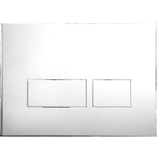 Modena Linear White Dual Flush Plate